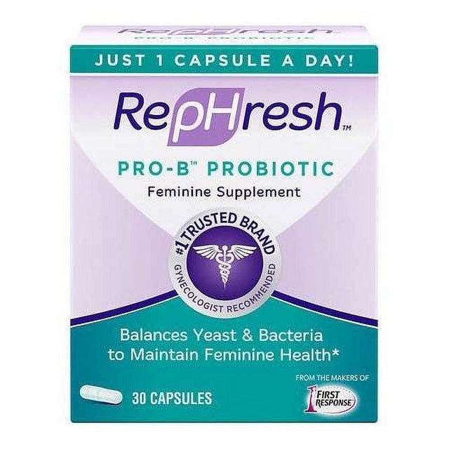 Rephresh Pro-B Probiotic Feminine Supplement Capsules, 30 Ea, 3 Pack