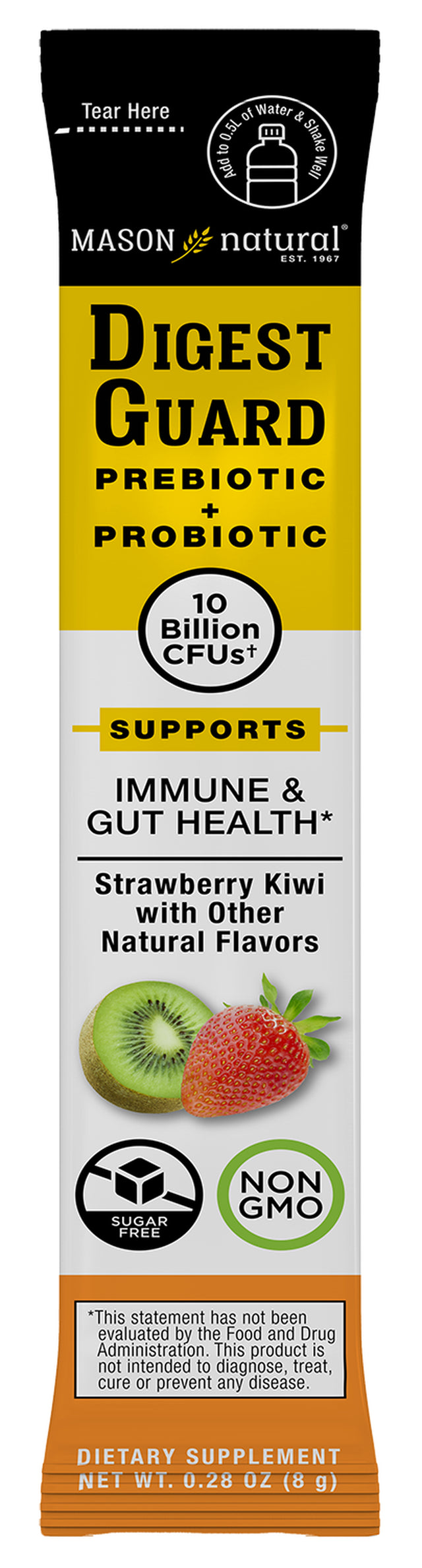 Mason Natural Digest Guard Prebiotic + Probiotic - 14 Quick Dissolve Stick Packs