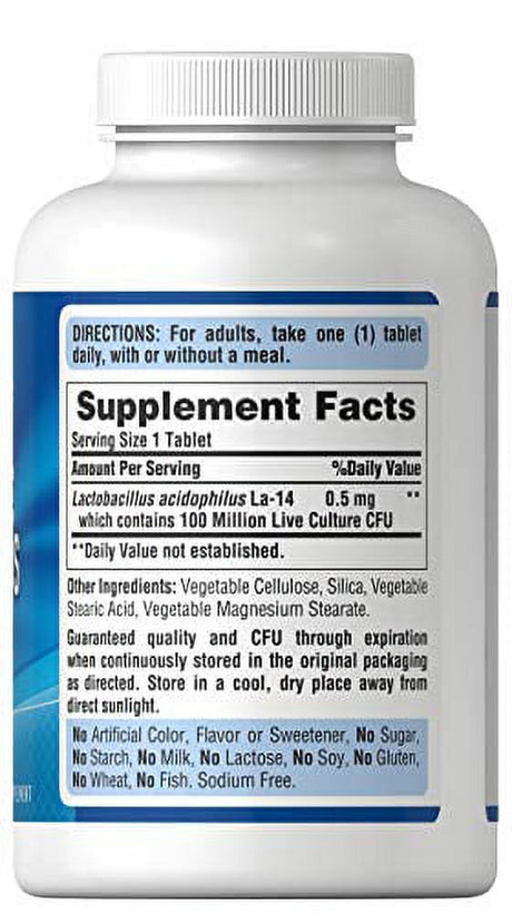 Puritan'S Pride Probiotic Supplement, Acidophilus, 250 Count