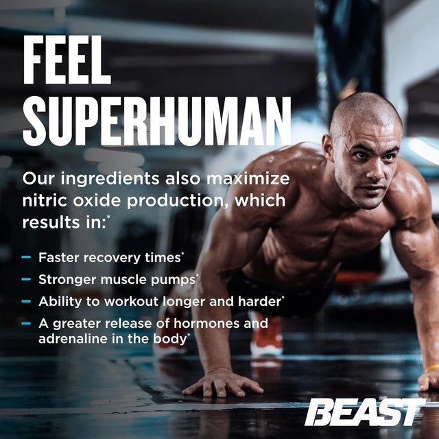 Beast Sports Nutrition Super Test - 180 Capsules - Maximize Strength, Faster Recovery & Increase Performance - 45 Servings