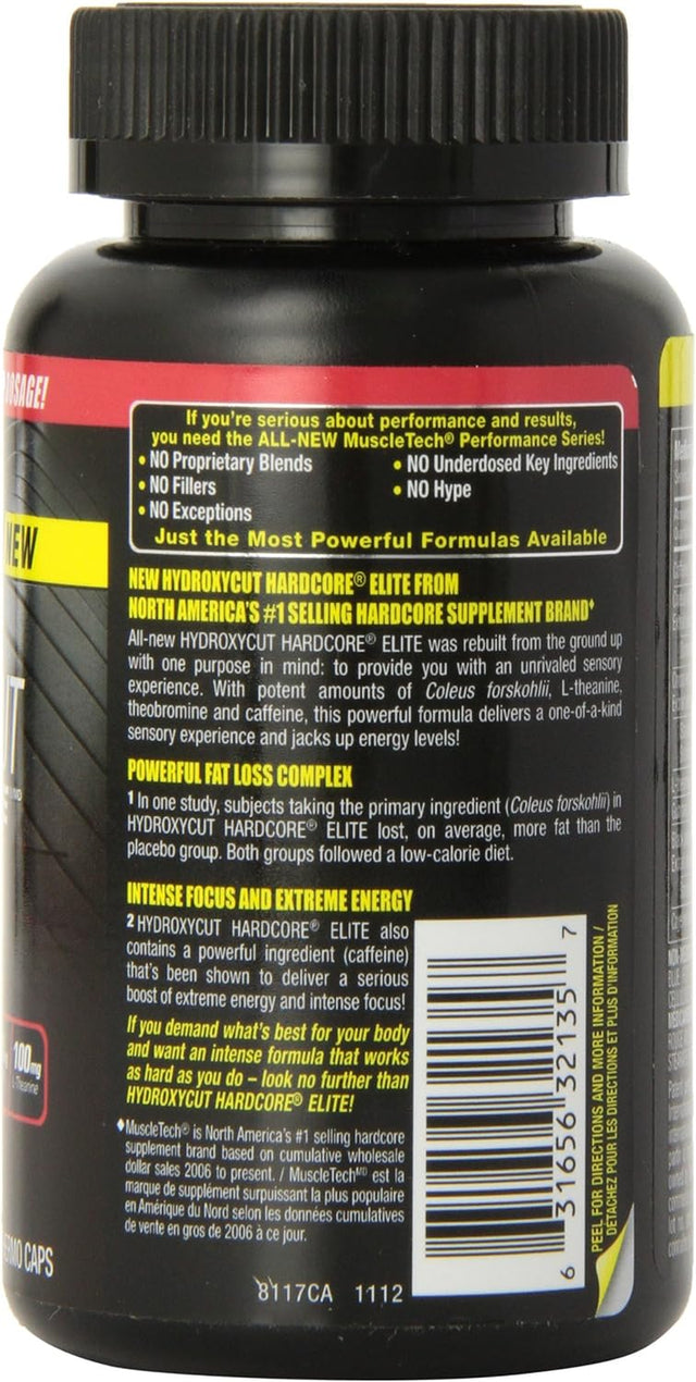 Muscletech Hydroxycut Hardcore Elite, 110 Rapid-Release Thermo Caps