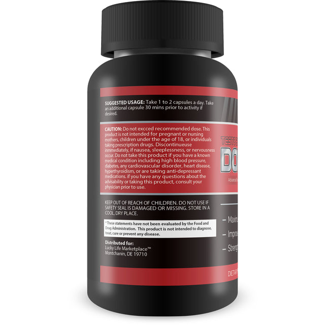 Testo Booster Domin XT XL - Testosterone Booster for Strength, Muscle Building, Performance, Energy, Stamina, and Sexual Health - Advanced Testosterone Support - 60 Capsules