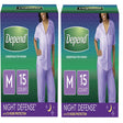 Depend Night Defense Incontinence Underwear for Women, Overnight, Medium, Light Pink, 15 Count -2 Pack