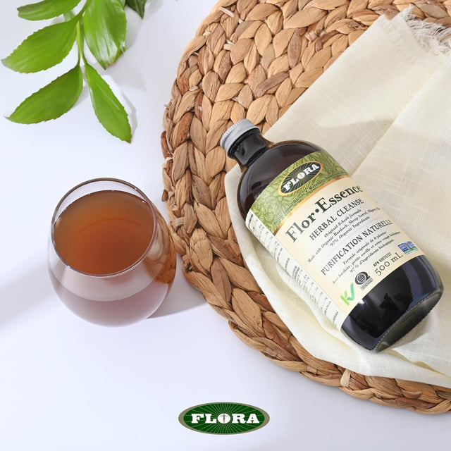 Flora Health Flor-Essence Liquid Tea Blend - Ancient 8-Herb Formula - Natural Full Body Cleanse & Detox - Organic Ingredients - Pure Vegan Formula - Burdock Root, Sorrel, Slippery Elm, Kelp - 500Ml