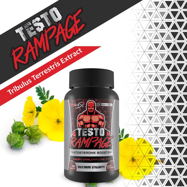 Mengenix Testo Rampage - Maximum Strength Testosterone Booster - Aids in Strength, Stamina, Energy, and Performance