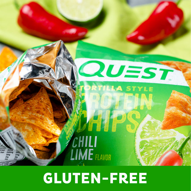 Quest Nutrition, Tortilla Style Protein Chips, Low Carb, High Protein, Chili Lime, 1.1 Oz