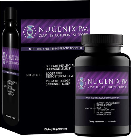 Nugenix PM ZMA - Nighttime Free Testosterone Booster and Sleep Support, 120 Count