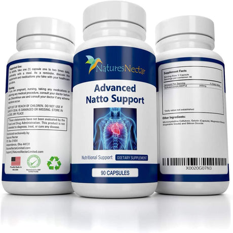 Nattokinase 4000 FU Supplement- 200Mg of Natto Kinase Powder All Natural Blood Thinner Capsules Made from Organic Fermented Beans Can Help to Improve Blood Circulation