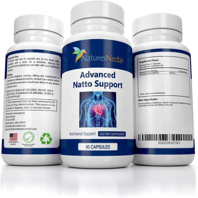 Nattokinase 4000 FU Supplement- 200Mg of Natto Kinase Powder All Natural Blood Thinner Capsules Made from Organic Fermented Beans Can Help to Improve Blood Circulation