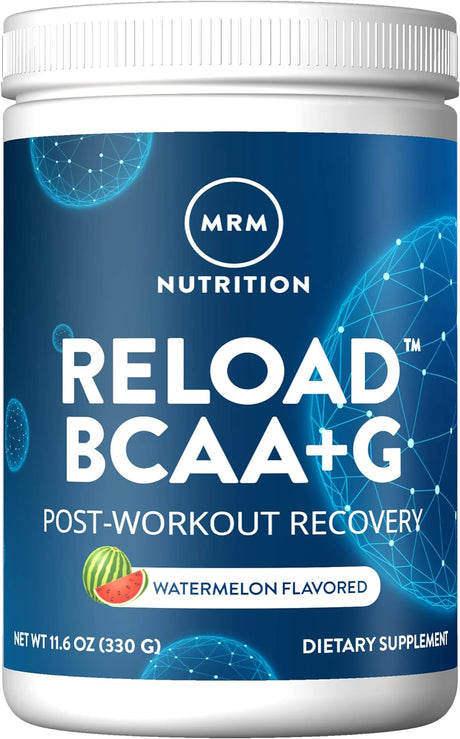 MRM Nutrition Reload BCAA+G Post-Workout Recovery | Watermelon Flavored | 9.6G Amino Acids | with Carnosyn® | Muscle Recovery | Keto Friendly | 26 Servings