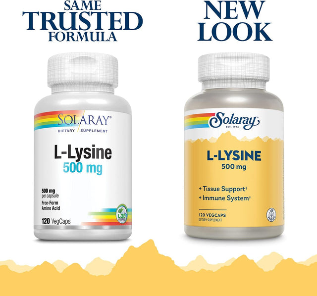 SOLARAY Freeform Llysine 500Mg Capsules, 120 CT