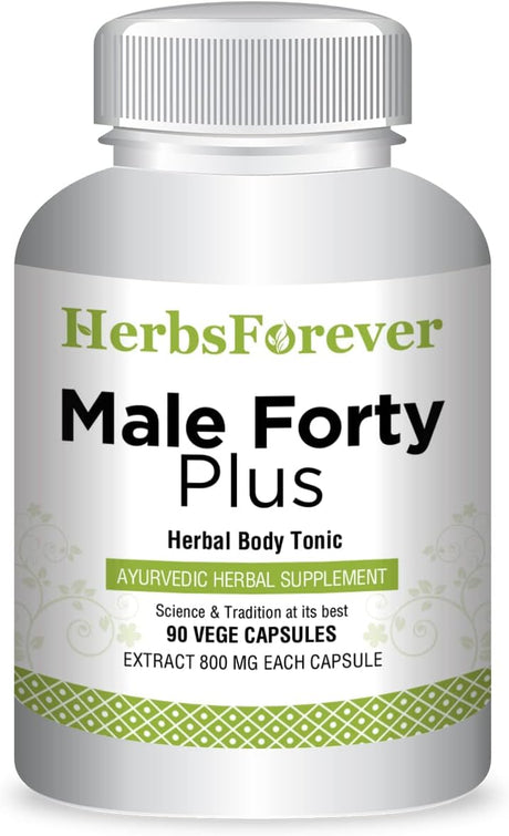 Herbsforever Male Forty plus Capsules – Male Supplement – Promotes Energy and Strength – 90 Capsules