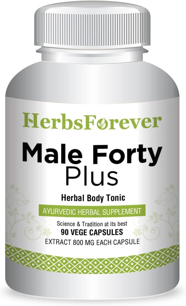 Herbsforever Male Forty plus Capsules – Male Supplement – Promotes Energy and Strength – 90 Capsules