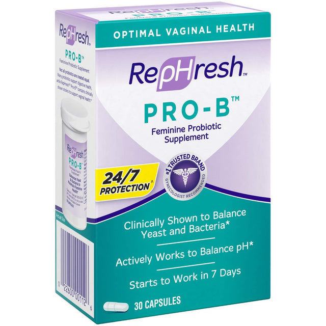 Rephresh Pro-B Probiotic Feminine Supplement 24/7 Protection, 30 Ct