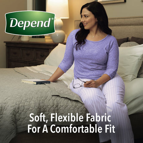 Depend Night Defense Incontinence Underwear for Women, Overnight, Medium, Light Pink, 15 Count -2 Pack