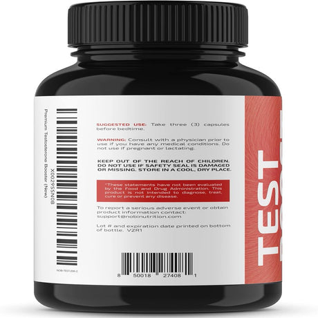Nobi Nutrition Extra Strength Testosterone Booster for Men -Premium Test Booster Supplement for Energy, Performance, Stamina & Recovery - Male Enhancement Pills 90 Ct
