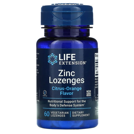 Life Extension Zinc Lozenges, Citrus-Orange, 60 Vegetarian Lozenges