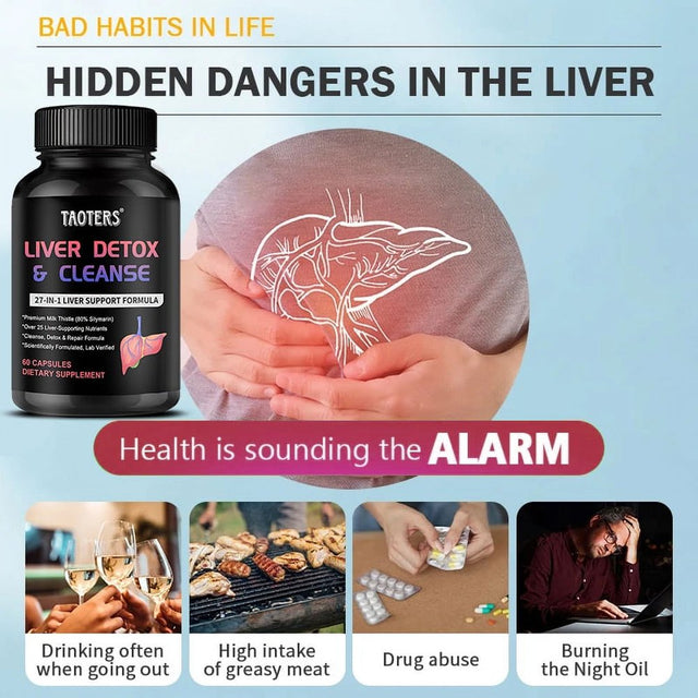 Liver Cleanse Detox & Repair | 25+ Herbs | Premium Liver Health Formula | Liver Support Detox Cleanse Supplement