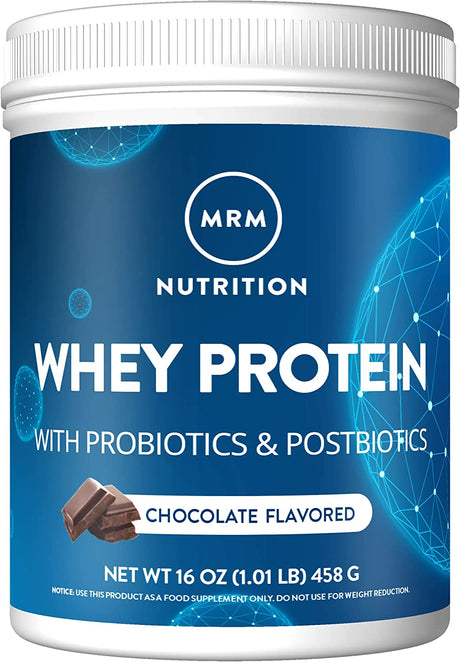 MRM Nutrition Whey Protein | Chocolate Flavored |18G Protein | with 2 Billion Probiotics + Digestive Enzymes + Bcaas | High Absorption + Digestion | Hormone + Antibiotic Free | 17 Servings