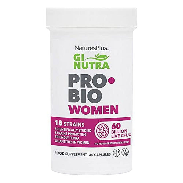 Naturesplus GI Natural Probiotic Women - 30 Capsules - Digestive & Immune Support, Urinary Tract Health - Includes Cranberry - Gluten Free - 30 Servings