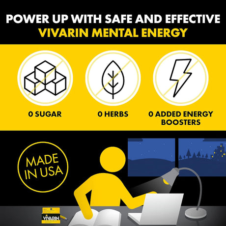 Vivarin, Caffeine Pills, 200Mg Caffeine per Dose, Safely and Effectively Helps You Stay Awake, No Sugar, Calories or Hidden Ingredients, Energy Supplement, 16 Tablets