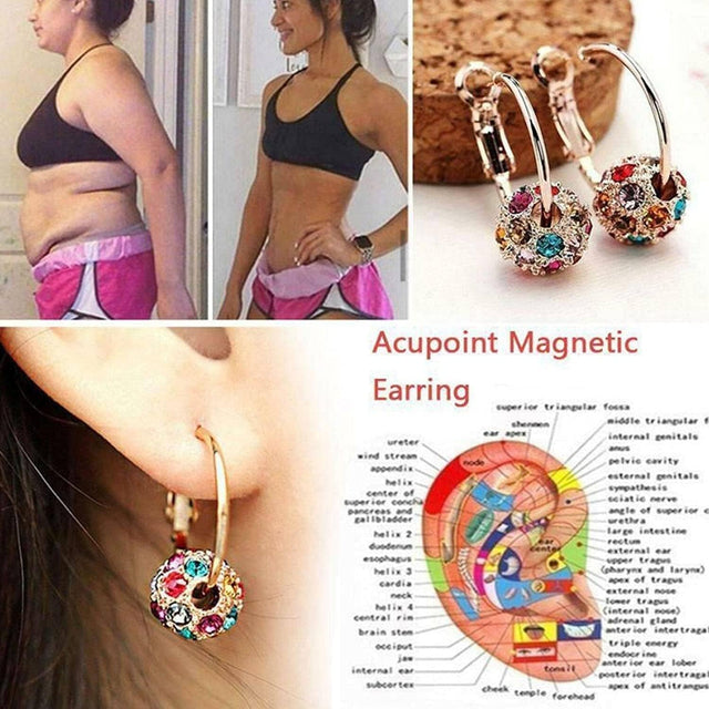 Therapy Weight Loss Earrings,Earacupressure Herapy Detoxi Earrings,Piercing Lymph Drainage Earrings,Slim Ear Studs Patch,Health Jewelry Gift for Women Men