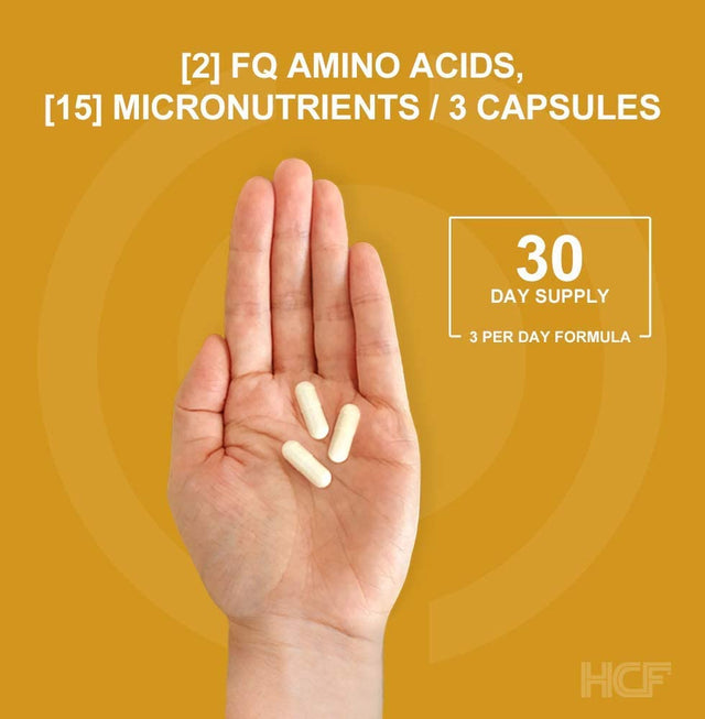 HCF Happy, Calm & Focused - Natural Nootropic Focus Supplement - Boost Concentration, Enhance Focus, Natural Calm Aid & Stress Relief - 90 Capsules for Men & Women - Caffeine-Free Brain Supplement