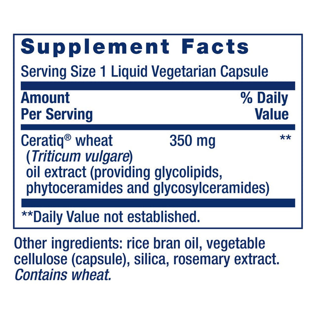 Life Extension Skin Restoring Ceramides – Wheat Oil Extract – Hydrates & Smooths the Appearance of Fine Lines & Wrinkles – Gluten-Free, Non-Gmo, 1-Daily, Vegetarian – 30 Liquid Capsules