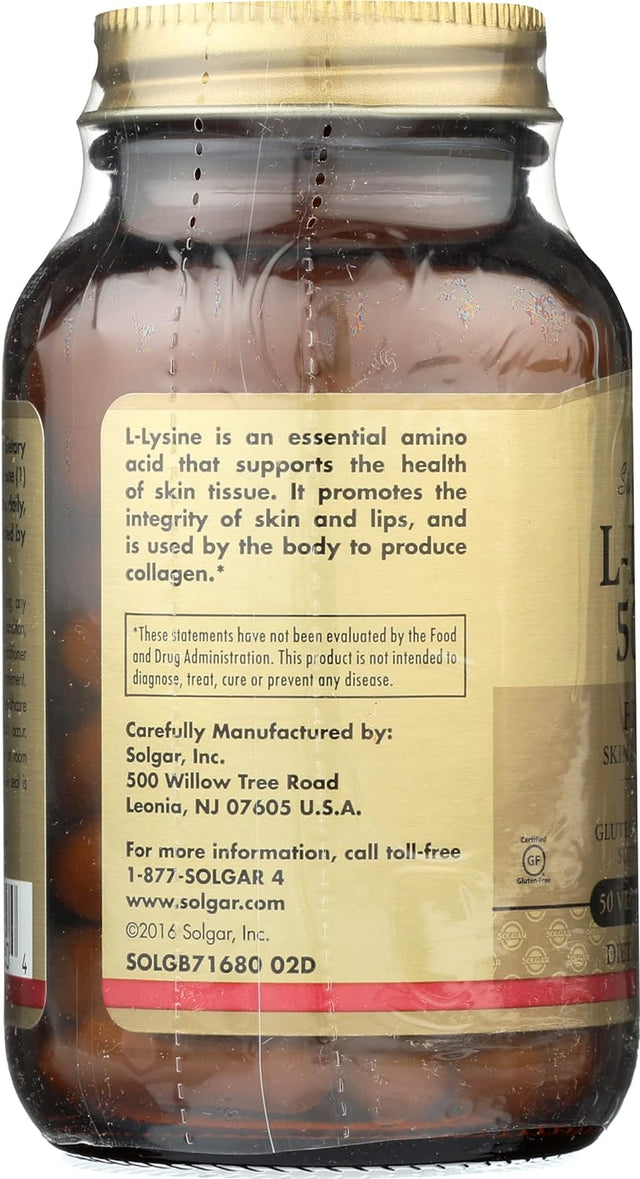 SOLGAR L Lysine 500 Mg, 50 CT
