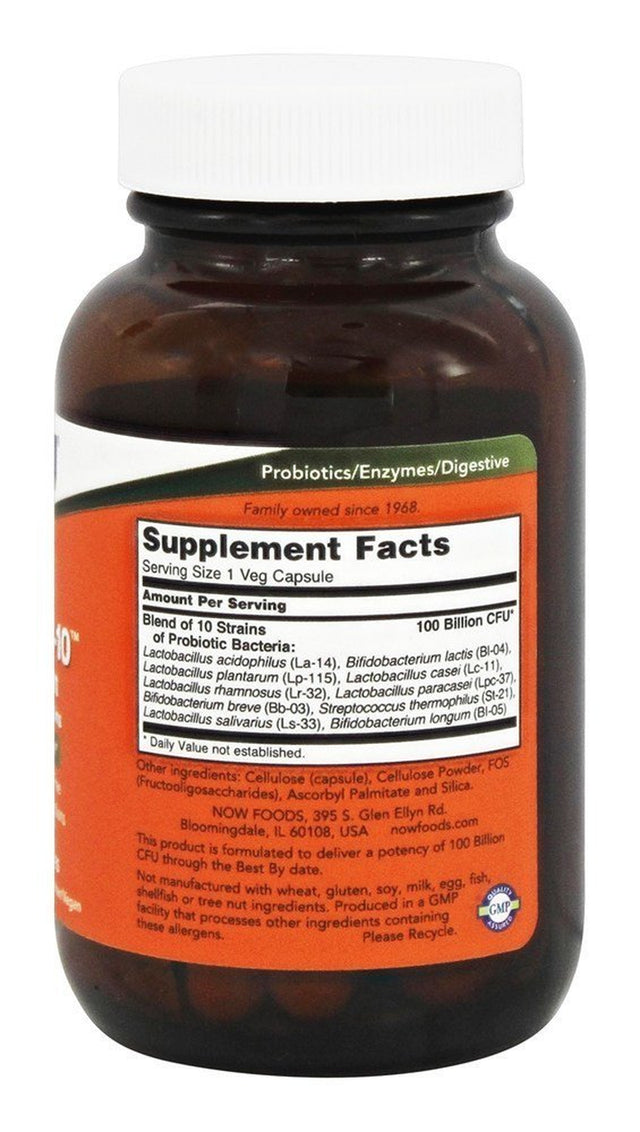 NOW Foods Probiotic 10 100 Billion,30 Vegetarian Capsules-3 Pack