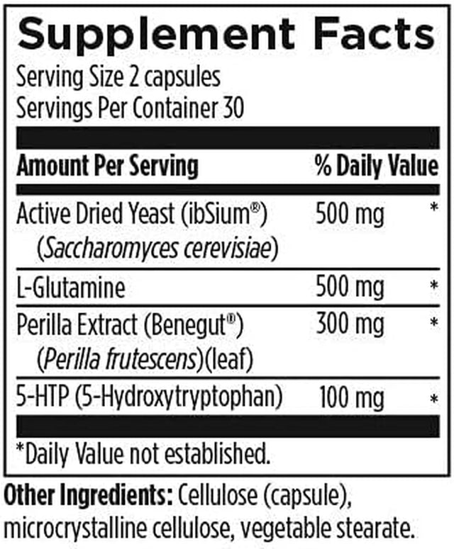 Designs for Health IB Synergy - Support GI Health, Digestion + Brain-Gut Connection - Enteric Nervous System Support Supplement with 5-HTP, L-Glutamine + Saccharomyces (60 Capsules)