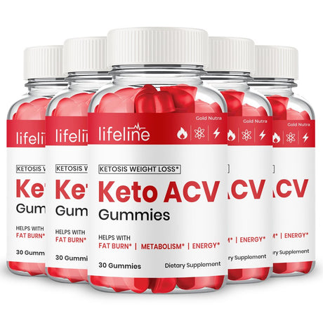 Lifeline Keto ACV Gummies, Weight Loss Supplement, Powerful Formula, Maximum Strength (5 Pack)