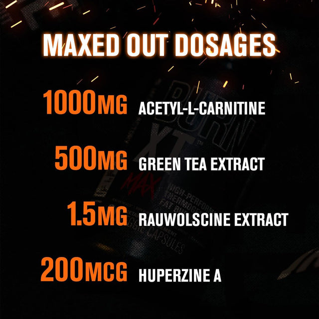 Jacked Factory Burn-Xt Max - High-Performance Thermogenic Fat Burner & Appetite Suppressant for Men & Women W/Purcaf Organic Caffeine, Mitoburn, Green Tea, Acetyl L Carnitine & More - 90 Capsules