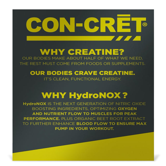 CON-CRET+ NITRIC OXIDE with Hydronox™, Blood Orange Berry Powder, Patented Creatine Hcl with Hydronox™ and Organic Beet Root Extract, Promotes Vasodilation, 40 Servings