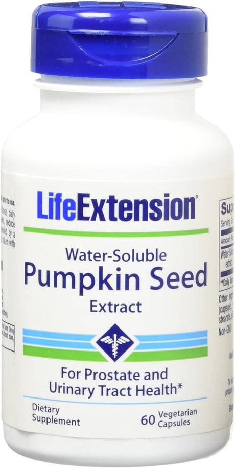 Life Extension Water-Soluble Pumpkin Seed Extract 60 Vegetarian Capsules (Pack of 2)