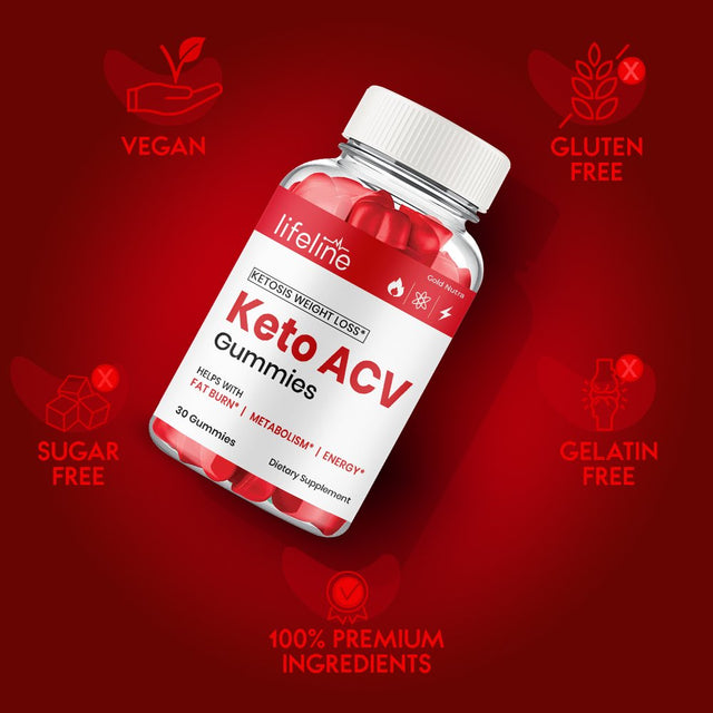 Lifeline Keto ACV Gummies, Weight Loss Supplement, Powerful Formula, Maximum Strength (5 Pack)