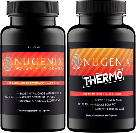 Nugenix Vitality Booster & Nugenix Thermo Fat Burner for Men Bundle