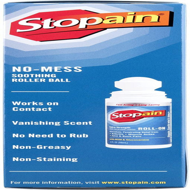 Stopain Extra Strength Pain Relief Roll-On 3 Ounce (2 Count)