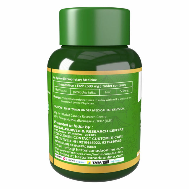 Neem Tablets | Helps to Balance Blood Sugar Levels & Boosts Liver Health & Metabolism -100 Veg Tablet (Pack of 2)