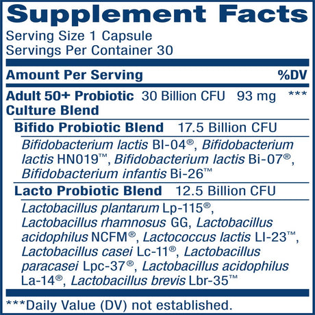 Renew Life Adult 50+ Probiotic Supplement, 25 Billion CFU, 30 Capsules