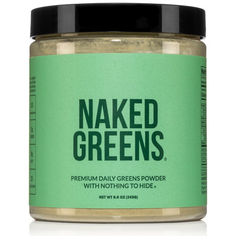 NAKED Nutrition Super Greens Powder Organic Greens Supplement - Only 10 Premium Ingredients - Vegan, Non-Gmo, Prebiotic and Probiotic - 35 Servings