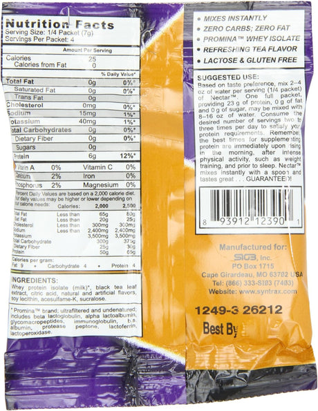Nectar Grab N' Go, Lemon Tea, 12 Packets, 28 Grams per Packet
