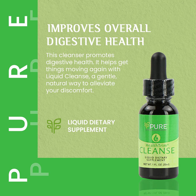 PURE Cleanse, Liquid 1Oz. - Nature'S Gentle Cleanse with Cascara Sagrada for Occasional Constipation, Promotes Digestive Health, Vegan-Friendly, Contains Probiotics for Optimal Gut Health Support