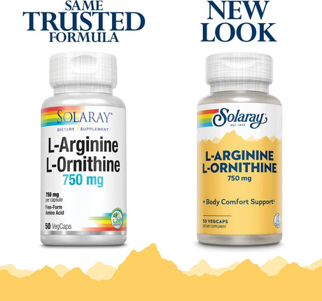 SOLARAY L-Arginine & L-Ornithine, Veg Cap (Btl-Plastic) | 50Ct