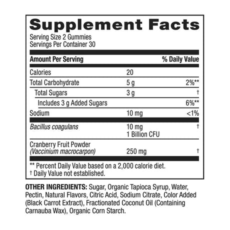 Spring Valley Women'S Cranberry Probiotic Supplement Vegetarian Gummies, Raspberry Lemon, 60 Count