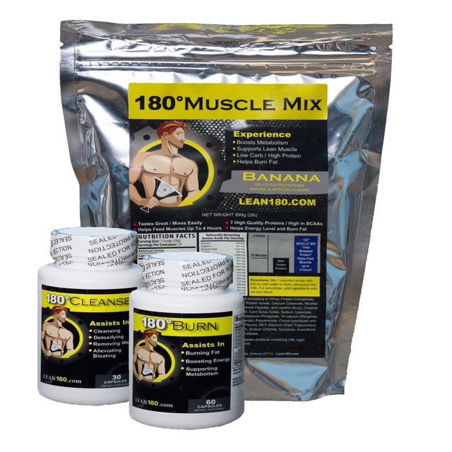 Lean 180 – Get Lean Weight Loss Kit, Includes: Best Tasting Protein Shakes, Strong Fat Burner Diet Pills, Cleanse Detox Supplement, Get Lean Fast, 30 Day System