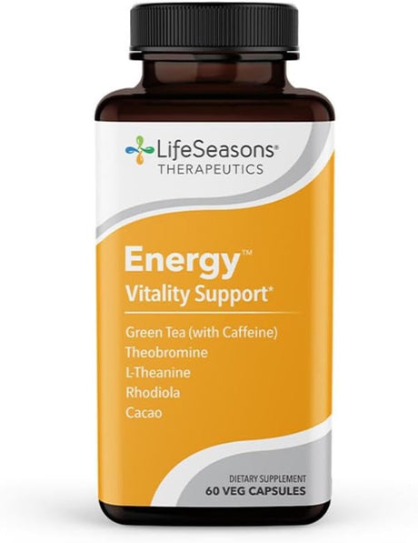 Lifeseasons - Energy - Energy Booster for Physical and Cognitive Strength - No Jitters - Support Stamina - Contains Green Tea and L-Theanine - 60 Count (Pack of 1)