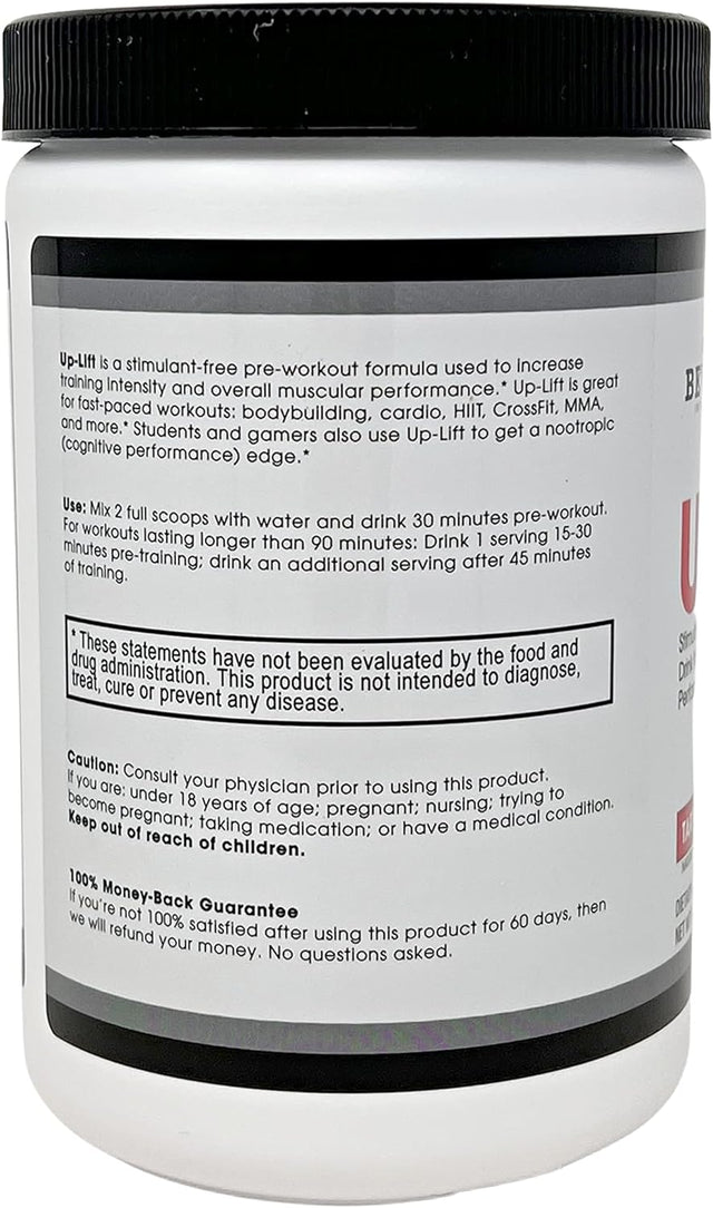 Beverly International Up-Lift Stimulant Free 330 Grams. Workout Energy Drink Mix W/Nitric Oxide & Cognitive Performance Catalysts. up Your Gaming. Beta Alanine, L-Citrulline, L-Tyrosine.