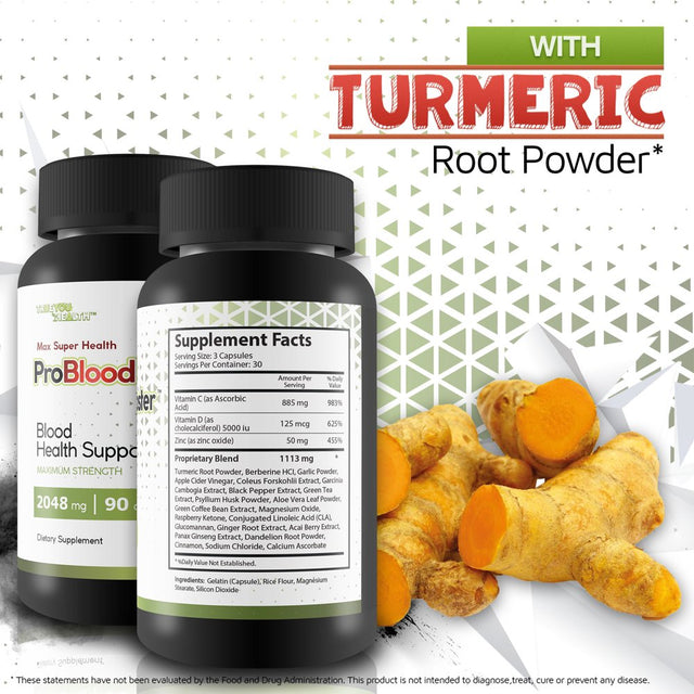 Max Super Health Pro Blood Booster - Blood Health Support Supplement - Promote Balanced Blood Health & Blood Flow - Aid Circulatory Health - Support Healthy Blood Vessel & Cardiovascular Function