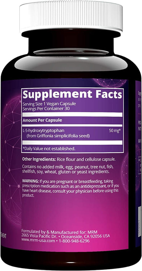 MRM Nutrition 5-HTP (5-Hydroxy-Tryptophan) 50Mg | Healthy Mood + Sleep | Vegan + Gluten-Free | 30 Servings